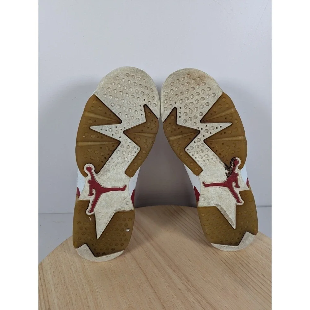 Nike Air Jordan 6 Retro Alternate Hare 6.5Y Youth Womens 8 White Red Sneakers
